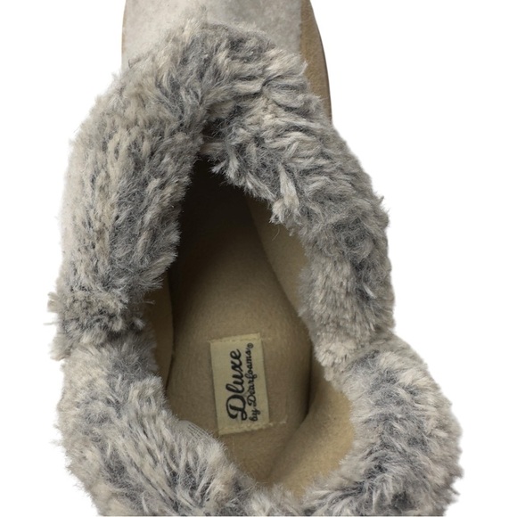 Dlux‎ by Dearfoams Cozy Women's Beige & Gray Booties Slip-On Shoes Size XL - Picture 7 of 10